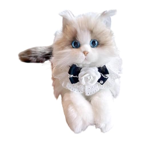 Amagogo Ragdoll Katze ausgestopfte Tierkatze Plüsch Spielzeug Kätzchen Stofftier mit lebensechter Katzenpuppe Begleiter für Kinder Mädchen Katzenliebhaber, Katze Rosenschal von Amagogo