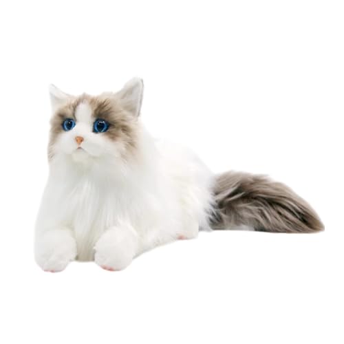 Amagogo Ragdoll Katze ausgestopfte Tierkatze Plüsch Spielzeug Kätzchen Stofftier mit lebensechter Katzenpuppe Begleiter für Kinder Mädchen Katzenliebhaber, Katze von Amagogo