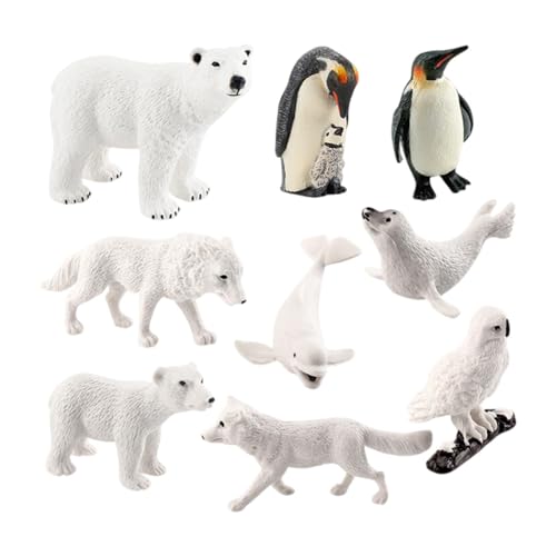 Amagogo Realistische Tiere der, Polartierfiguren, PVC-Figuren-Set, Tiere der, Spielzeug für Partygeschenke, kognitives Spielzeug, 9 Stück von Amagogo