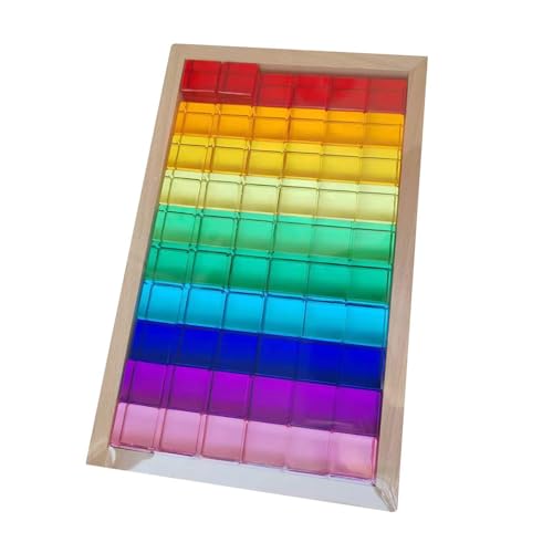 Amagogo Regenbogen-Bausteine-Set, Bausteine-Set für Kinder, Farbwahrnehmung, Feinmotorik, Stapelspielzeug für Kleinkinder, Geschenk von Amagogo