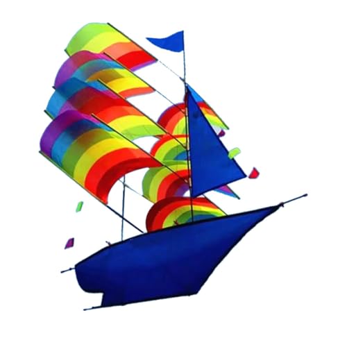 Amagogo Regenbogen-Segeldrachen, buntes Schiff, 3D-Drachen, fliegendes Spielzeug für Kinder, zusammenklappbar, für Kinder, Spielaktivität, großer von Amagogo