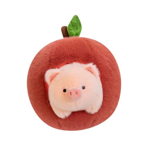 Amagogo Rosa Schweinchen, orangefarbenes Plüschtier, Kuscheltier, süßes, tragbares, abnehmbares, weiches Puppen-Begleitpuppe für das Schlafzimmer von Kindern, 26cm von Amagogo