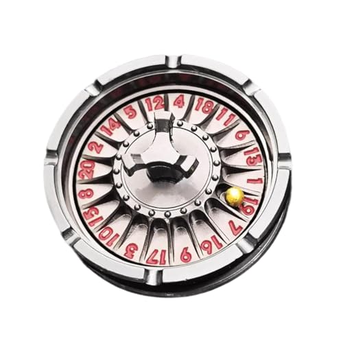 Amagogo Roulette-Würfel, mechanischer Würfel, Tischspiel-Plattenspieler mit Geschenkbox, D20-Würfel-Set, Rollenspiel-Gaming-Würfel für Karneval, Bar, Schwarz von Amagogo