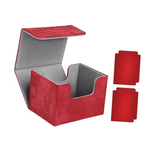 Amagogo Sammelkartendeckbox, Behälteraufbewahrung, Premium-Sammelkarten-Spielzeugkartenetui, Spielkarten-Organizer für Sportkarten, TCG, Rot von Amagogo