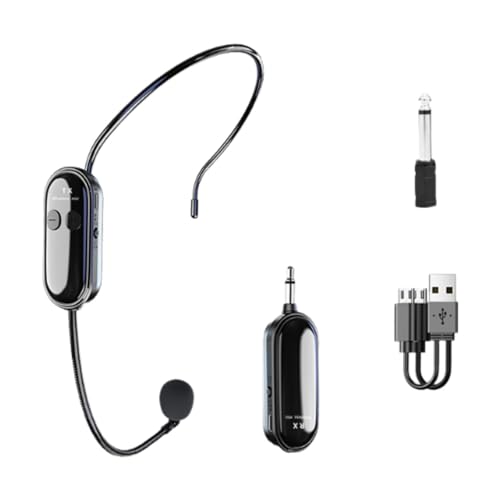 Amagogo Schnurloses Mikrofon Headset-Mikrofonsysteme Lautstärkeverstärker Wiederaufladbares Kopfmikrofon-Lautsprechersystem für Fitnesstrainer Amagogo Schnurloses Mikrofon Headset-Mikrofonsysteme Lautstärkeverstärker Wiederaufladbares Kopfmikrofon-Lautsprechersystem für Fitnesstrainer von Amagogo