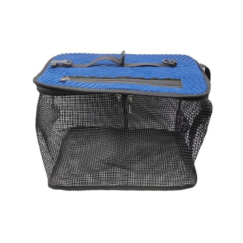 Amagogo Schwimmender Angelkorb, Klappverschluss, Reißverschluss mit 10 m Seil, Nylon, Fischkorb, Fischernetz, Blau 38x27.5x28cm von Amagogo