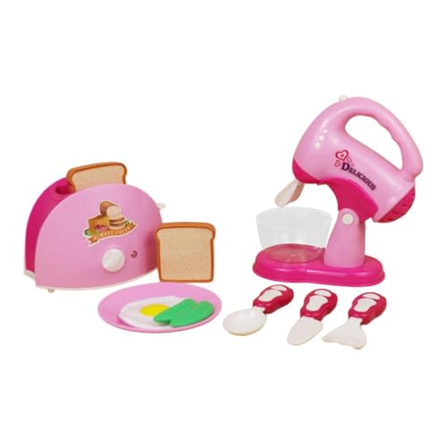 Amagogo Simulation Küchenspielzeug Miniaturgeräte Geburtstagsgeschenke Simulation Kleingeräte Spielzeug Pretend Food Set für Vorschule, Rosa von Amagogo