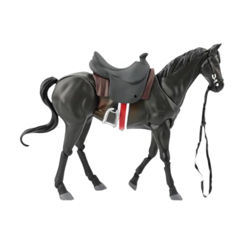 Amagogo Simulierte Pferd Bewegliche Pferd Display Figur Statue Modell Wohnkultur Puppe Spielzeug Geschenk Pferd Figur Pferd Szene Dekoration, Schwarz von Amagogo