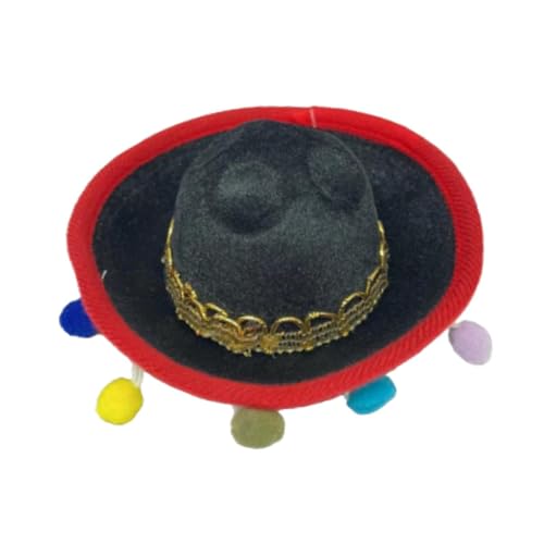 Amagogo Sombrero-Hut, mexikanischer Hut, Stirnband, leicht, bequem, kreativer Mini-Sombrero-Zylinder, Partykostüm für Erwachsene, Festival, Bunte Bälle, Beiger Hut von Amagogo