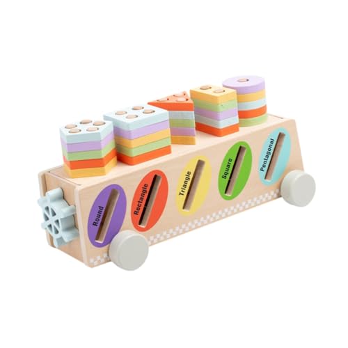 Amagogo Sortier- und Stapelspielzeug aus Holz, Lernblock mit Farben und Formen, Aktivitätsspiel für Kinder im Alter von 2–5 Jahren von Amagogo