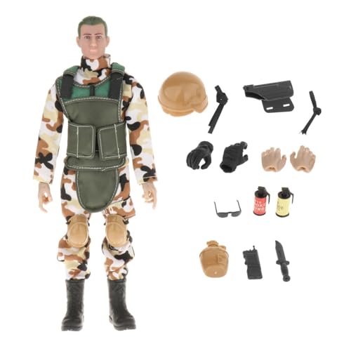 Amagogo Special Forces Actionfigur Mann Spielzeug Realistisches Polizeisoldat Modellset mit Zubehör Actionfiguren Spielset für Jungen Mädchen Teenager, Grün A von Amagogo