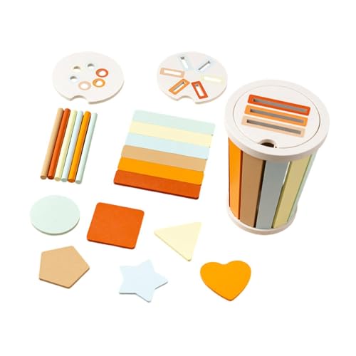 Amagogo Stapelspielzeug-Set aus Holz in Regenbogenform, Montessori-Blöcke, Puzzle, Nesting-Puzzle, frühes Lernspielzeug für Kleinkinder im Alter von 3, 4, 5, Macaron-Farbe von Amagogo