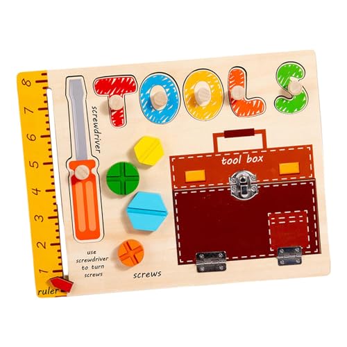 Amagogo Steckpuzzles, Lernspielzeug aus Holz, Montessori-Brett für sensorische Aktivitäten im Vorschulalter, Geschenk für Kinder im Alter von 1 bis 3 Jahren, Tool-Busy-Board von Amagogo