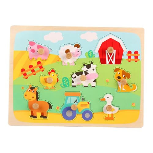 Amagogo Tierpuzzle aus Holz, Babypuzzles, Tiere, tolle Vorschulgeschenke, Holzpuzzle für Kinder, Osterkörbchenfüller, Stil b von Amagogo