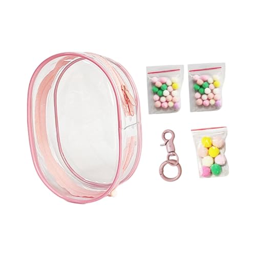 Amagogo Transparente Figur-Display-Tasche, Handtasche, Dekoration, PVC, zum Aufhängen, kleine Puppen-Aufbewahrungstasche, Hell-pink von Amagogo