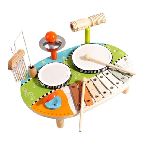 Amagogo Trommel-Xylophon-Spielzeug Montessori-Musikinstrumenten-Set, diverses Schlaginstrumenten-Set für Kinder Kinder von Amagogo