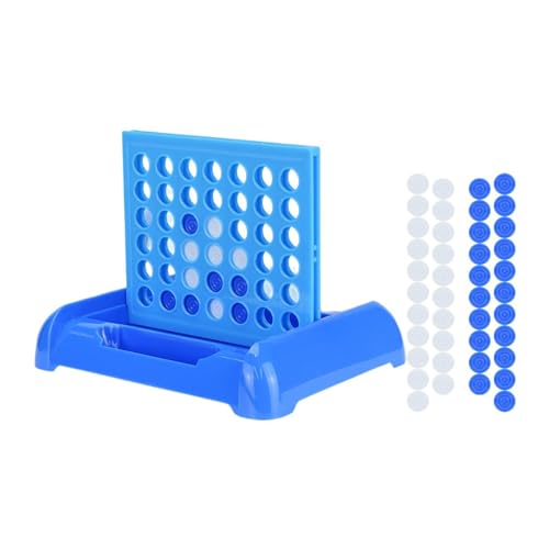 Amagogo Vier in Einer Reihe Spiel Familienbrettspiel Lernspielzeug Montessori Line Up 4 Spiel für Camping Kinder Erwachsene Geschenke, Blau von Amagogo