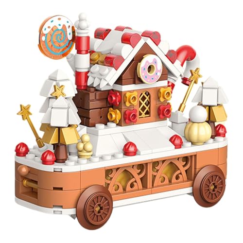 Amagogo Weihnachtsbausteine, DIY-Bausteine, Spielzeug-Set, Dekorationen, Neujahrsgeschenke, Bausteine, Spielset für Jungen im Alter von 6 7 8 9+ Jahren, Lebkuchenhaus von Amagogo