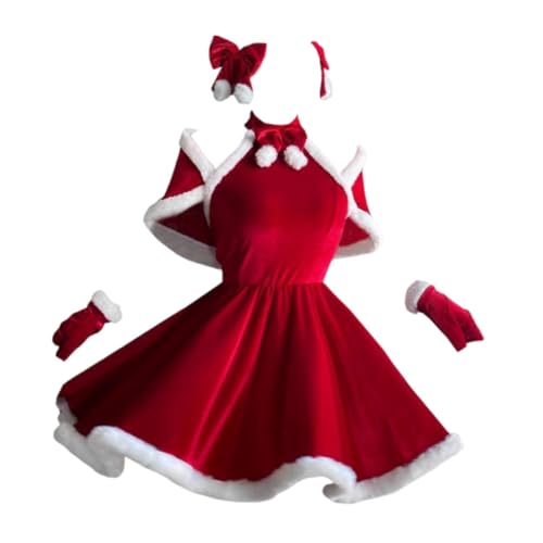 Amagogo Weihnachtskleid für Damen, Weihnachtsmann-Kleid, Kostüm für die Feiertage, Foto-Requisiten von Amagogo