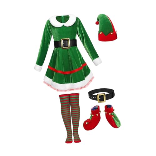 Amagogo Weihnachtskostüm Cosplay Elfenmütze Kinder Weihnachtsmann Kostüm für Karneval Weihnachten, 130 von Amagogo