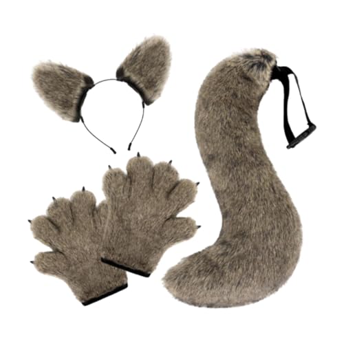 Amagogo Wolfsohren und Schwanz-Set, hübsche Krallen und Schwanz-Set für Bühnenauftritte auf Festivals, Grasgelb Amagogo Wolfsohren und Schwanz-Set, hübsche Krallen und Schwanz-Set für Bühnenauftritte auf Festivals, Grasgelb von Amagogo