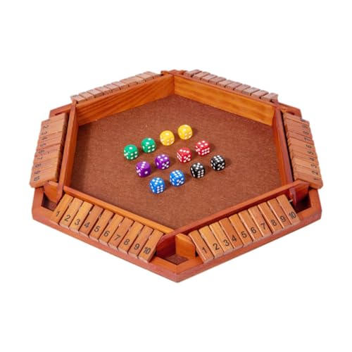 Amagogo Würfelbrettspiel, Lernspielzeug, Tisch-Mathespiel für 6 Spieler, traditionelles Holzbrett, Familienbrettspiele für Kneipen, Braun von Amagogo