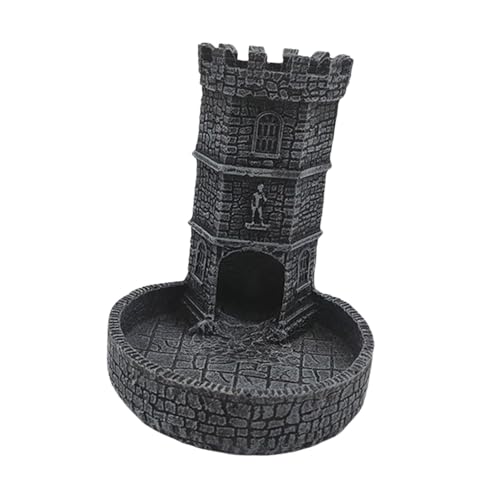 Amagogo Würfelturm, Würfelrollturm, Tischdekoration, Würfeltablett, Zubehör für Brettspiele, Tabletop-Rollenspiel, Gamer-Geschenk, Schwarzgrau von Amagogo