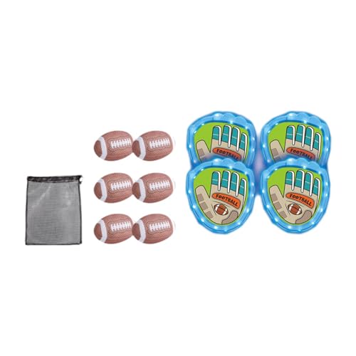 Amagogo Wurf- und Fangspielset Freizeitspielset Ballsportspiele Indoor- und Outdoorspiele Campingparty Geschenk für Kinder für Erwachsene, Blau mit Rugby von Amagogo