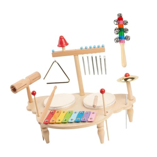 Amagogo Xylophon-Trommelset, Kindertrommel-Set, Windspiel, Kindergarten, multifunktionales Handpercussion-Xylophon, Musikspielzeug für Geburtstage von Amagogo