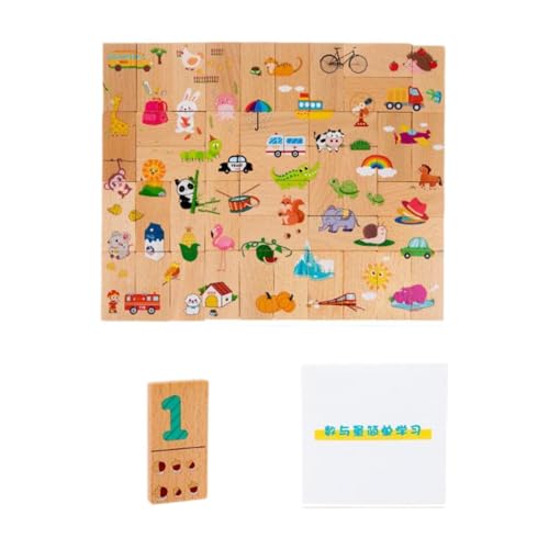 Amagogo Zahlen-Matching-Puzzles, Vorschulische Bildungs-Lehrstütze, doppelseitiges Denktrainingsspielzeug, Montessori-Spielzeug für Kinder, Geschenk von Amagogo