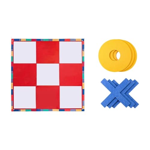 Amagogo Zehenschach -Set, Bildungsspielzeug, interaktive Geschenke, klassisches Reisen, Xo -Schachspielzeug, Brettspiel für Kinder, Kinder, Familien im Alter, 120 cm Und Rot von Amagogo