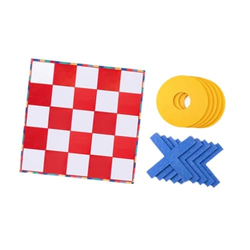 Amagogo Zehenschach -Set, Bildungsspielzeug, interaktive Geschenke, klassisches Reisen, Xo -Schachspielzeug, Brettspiel für Kinder, Kinder, Familien im Alter, 180 cm Und Rot von Amagogo