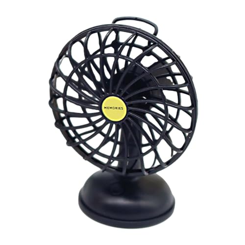 Puppenhaus Schreibtisch Fan Puppenhaus Zubehör 1/12 1/6 Skala Einstellbare Geschwindigkeit Mini Tischventilator für Party Favors DIY Projekte, Schwarz von Amagogo