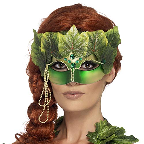 Amakando Außergewöhnliche Cosplay-Maske Elfe/Grün/Geheimnisvolle Fantasie-Halbmaske Wald-Geist/EIN Blickfang zu Mottoparty & Fasching von Amakando