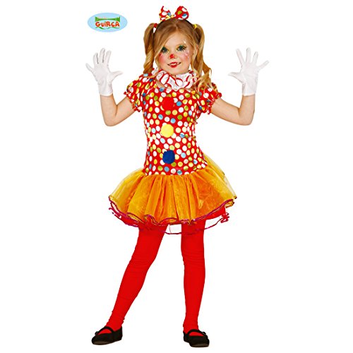 Amakando Clown Kinderkostüm - 5-6 Jahre, 110-115 cm - Harlekin Kleid Clown Kostüm Kinder Zirkus Verkleidung Pierrot Kasper Faschingskostüm Clownskostüm Mädchen von Amakando