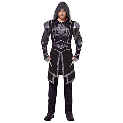 Amakando Cosplay Herren-Kostüm Attentäter für Herren/Schwarz L (52) / Tempelritter Outfit Auftragskiller/Wie geschaffen zu Mittelalterfest & Karneval von Amakando