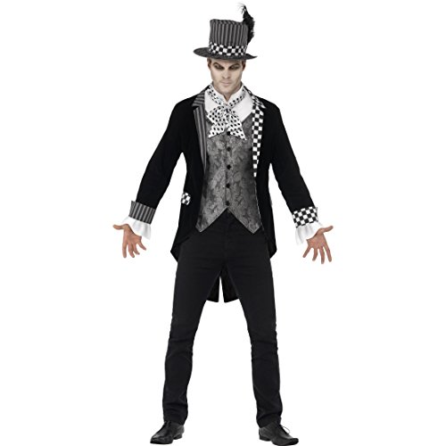 Amakando Dark Hatter Halloweenkostüm - M (48/50) - Gothic Gruselkostüm Edelmann Cosplay Outfit Herren Halloween Märchenkostüm Horror Alice im Wunderland Dunkler Hutmacher Kostüm von Amakando