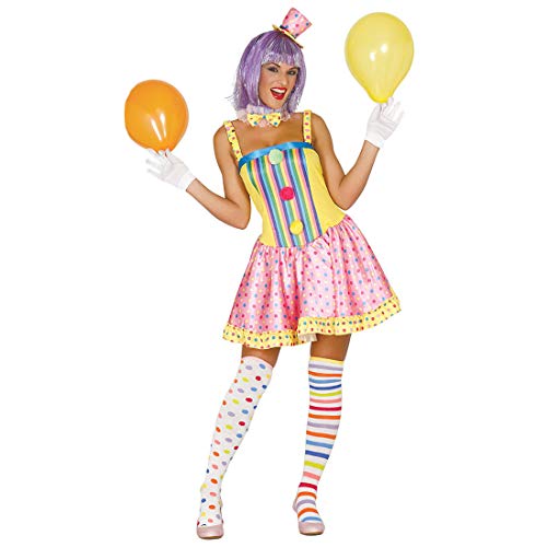 Amakando Farbenfrohes Clownskostüm für Frauen/L (42/44) / Harlekin Kostüm für Damen/Genau richtig zu Karneval & Mottoparty von Amakando