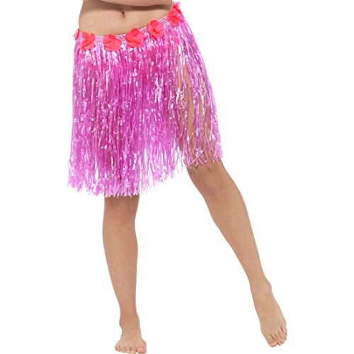 Amakando Hawaii-Rock Bastrock Karibik rosa Hula Outfit Baströckchen Südsee Strandparty Accessoire Hawaiianerin Kostüm Zubehör von Amakando