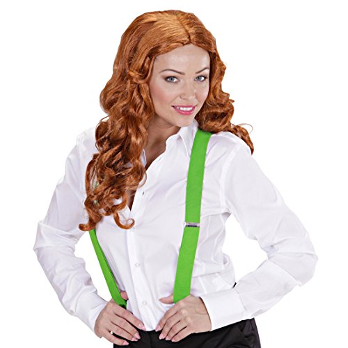 Amakando Hosenhalter Hosenträger grün Braces Herren Bundhalter Damen Clown Kostüm Accessoire Y-Form Hosen Träger von Amakando