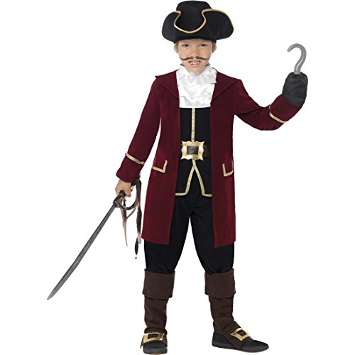 Amakando Kinder Piratenkostüm Seeräuberkostüm L 10-12 Jahre 140-158 cm Captain Hook Piratkostüm Edel Piraten Kostüm Karnevalskostüme Jungen Pirat Faschingskostüm Freibeuter Kinderkostüm von Amakando