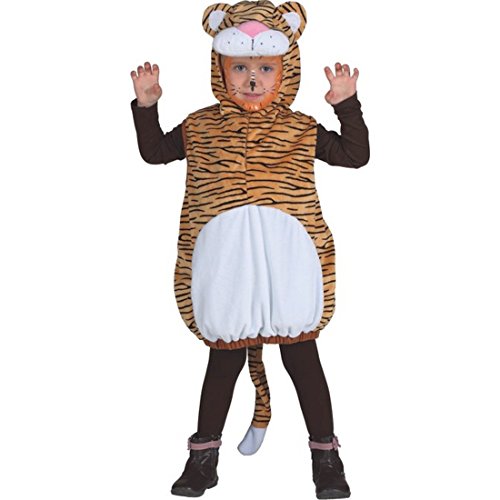 Amakando Kostüm Kleinkind Tiger - 104, 3-4 Jahre - Kinderkostüm Raubkatze Verkleidung Wildkatze Tiger Overall Karneval Tierkostüm Kind Tigerkostüm von Amakando