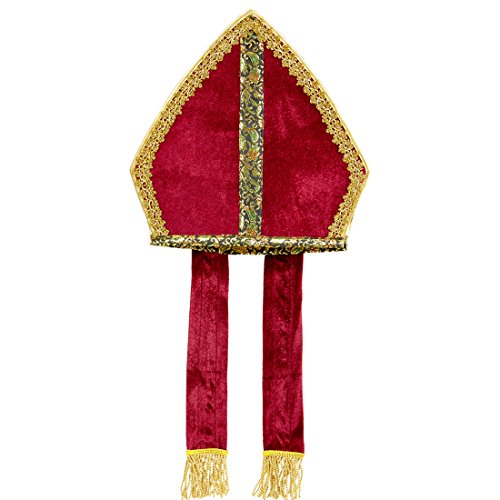 Amakando Nikolaus Mitra Nikolausmütze Kirche Nikolaus Hut Mitre Bischofshut Papstmütze Kostüm Accessoire Edle Bischofsmütze von Amakando