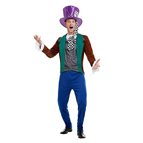 Amakando Originelles Mad Hatter Kostüm für Herren/L (52/54) / Buntes Märchenkostüm Hutmacher/Genau richtig zu Fasching & Mottoparty von Amakando