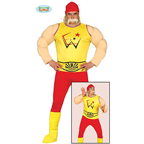 Amakando Ringer Herrenkostüm Wrestler - L (52/54) - Wrestling Outfit Ringerkostüm Herren Muskelkostüm Kampfsport Faschingskostüm Hulk Hogan Kostüm von Amakando