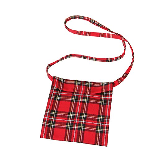 Amakando Schottentasche - mit Klettverschluss - Tasche Schottenmuster Accessoire Schottenrock Kostümzubehör Kilt Schultertasche Schottin Umhängetasche kariert von Amakando