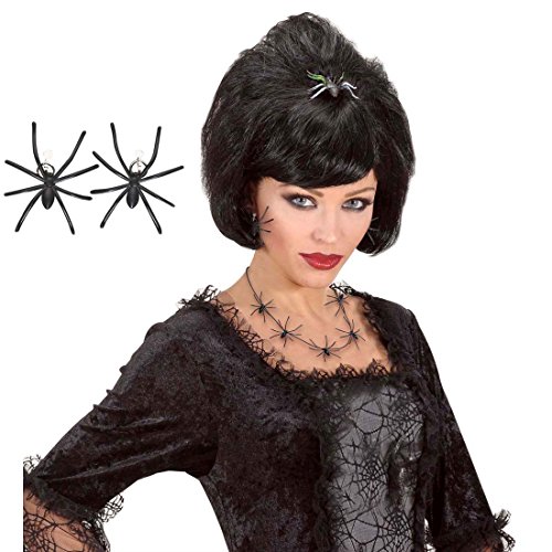 Amakando Spinnen Ohrringe Halloween Ohrschmuck Schwarze Witwe Ohrclips Gothic Ohr Schmuck Spinne Hexenschmuck Ohren Vampir Faschingsschmuck von Amakando