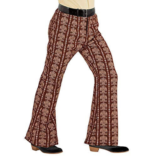 Amakando Stylische Männer Hosen mit Schlag im Retro-Style/Braun L/XL (52/54) / 70er Jahre Hose mit Schlag für Männer/EIN Blickfang zu Karneval & Kostümfest von Amakando