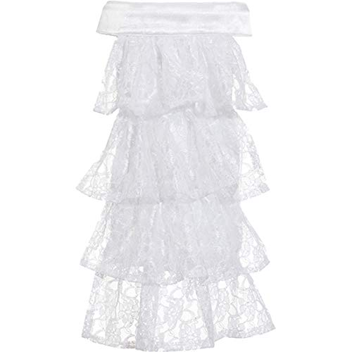 Amakando Viktorianisches Spitzen-Jabot für Damen & Herren/Weiß/Edles Kostüm-Accessoire Tanzmariechen & Garde/Perfekt geeignet zu Karneval & Fastnacht von Amakando