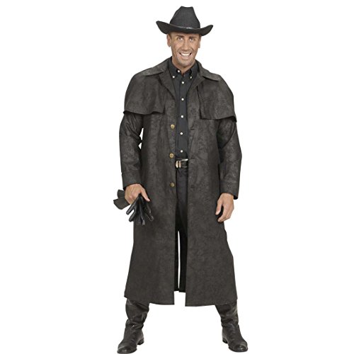 Amakando Western Kostüm Schwarzer Cowboy Mantel L 52 Wilder Westen Herrenkostüm Sheriff Cowboykostüm Rodeo Westernkostüm Revolverheld Cowboymantel Herren von Amakando